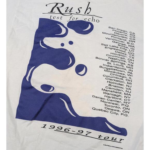Vintage 90s Rush Test For Echo Album Tour Concert T-shirt - Picture 5 of 7